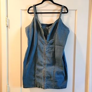 WT FOREVER21 FAUX DENIM ZIPPER DRESS SIZE 3X